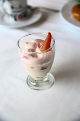 Yoghurt with strawberry