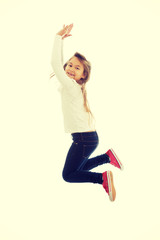 Girl jumping with joy