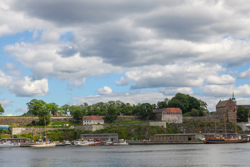 Fototapeta na wymiar View of the fortress Akershus, Oslo, Norway