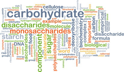 carbohydrate wordcloud concept illustration