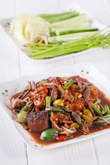 Somtum(tum pa), papaya salad delicious food in thailand