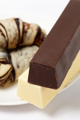 White and dark chocolate d