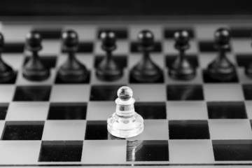 Chess figure, business concept strategy, leadership, team and su