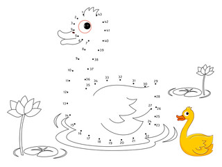 Duck Connect the dots and color