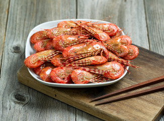 Freshly Steamed Shrimp ready to eat