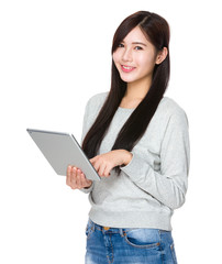 Woman use of digital tablet