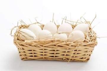 eggs in a basket like a nest 