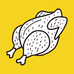 Roast chicken doodle drawing