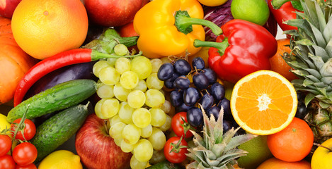Fototapeta na wymiar collection fresh fruits and vegetables