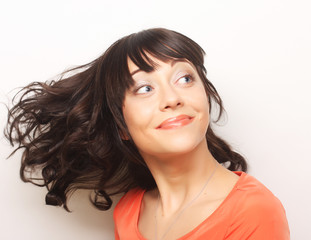 Fototapeta premium portrait young emotional woman