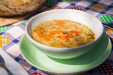 Hungarian broth in the sunshine 