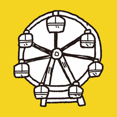 Fototapeta na wymiar Ferris wheel doodle