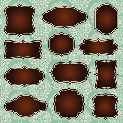 Vintage Frames on Damask Background © Giraphics