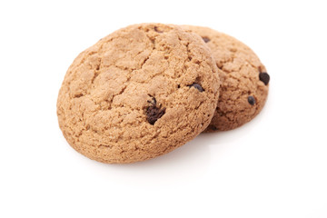 oat cookies on white background