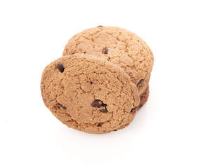 oat cookies on white background