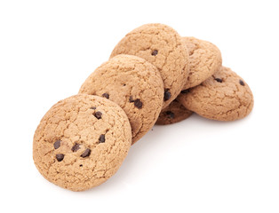 oat cookies on white background