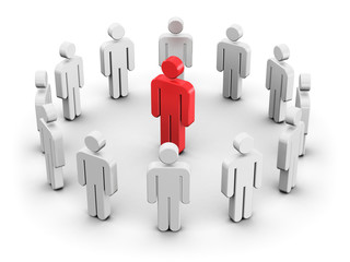 Leadership and individuality concept