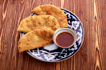 cheburek on plate