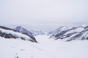 Fototapeta na wymiar Aletsch glacier view from the Jungfraujoch, Switzerland