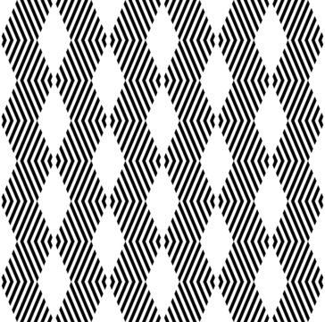 Black and white geometric seamless pattern with stripe.