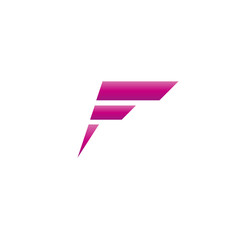 Purple letter F logo, mockup of graphic design