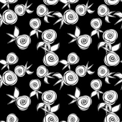 Seamless floral pattern with roses background