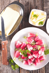 fresh radish and butter