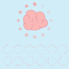 Brain loading icon vector illustration,
