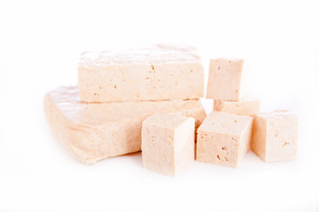 tofu on white background