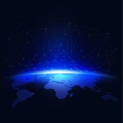 World mesh digital communication and technology network concept,