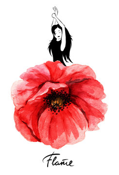 Beautiful flamenco dancer/vector illustration