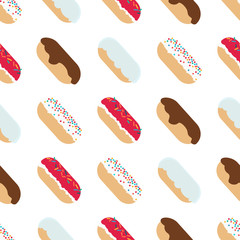 Seamless colorful background made of  donut in flat design