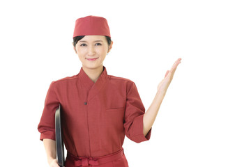 笑顔のウェイトレス