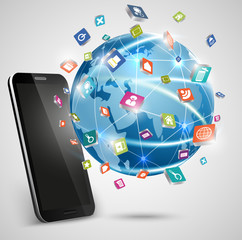 Smart Phones and Globe Connections Social media