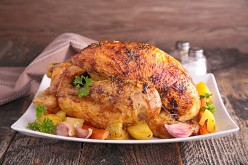 roasted chicken and vegetables