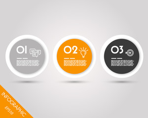 orange infographic rings with border