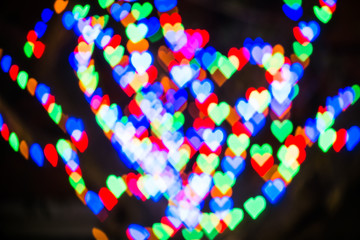 defocused hearts background