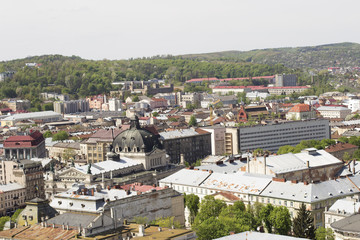 LVOV, UKRAINE - MAY 3, 2015: View of the city in sunny day