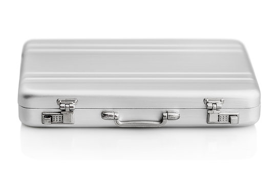 Aluminum case small isolated on a white background
