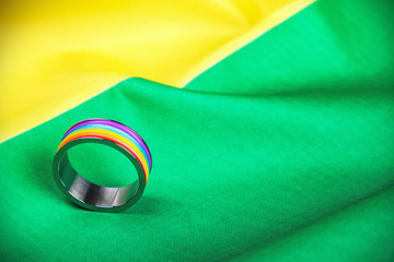 Ring rainbow gay community on the flag