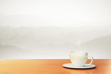 beautiful background with coffee cup and place for your text