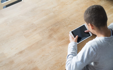Young boy on tablet pc
