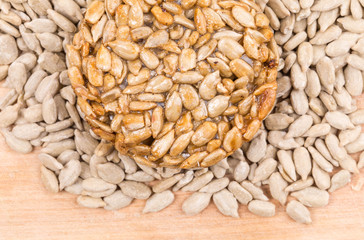 Sunflower seeds in sugar syrup.