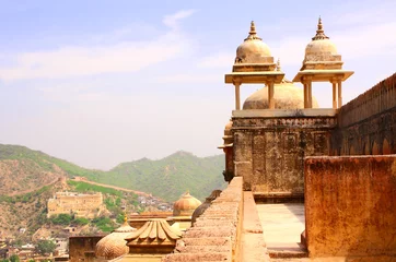 Fototapete Gründungsarbeit Amber Fort in der Nähe von Jaipur, Rajasthan, Indien