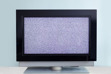 Modern LCD TV with signal noise