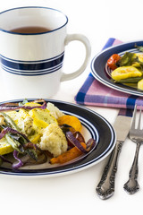 Roasted vegetables.