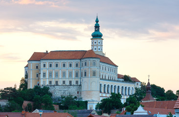 Fototapeta premium Mikulov castle sunset view (Czech Republic).