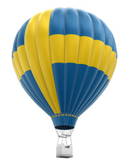 Naklejka premium Hot Air Balloon with Swedish Flag (clipping path included)