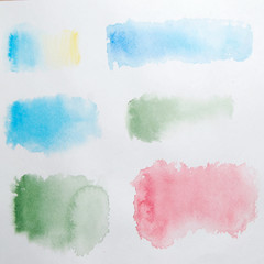 Abstract Watercolor Splashes Set