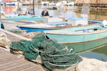 Fishing nets on the quay
